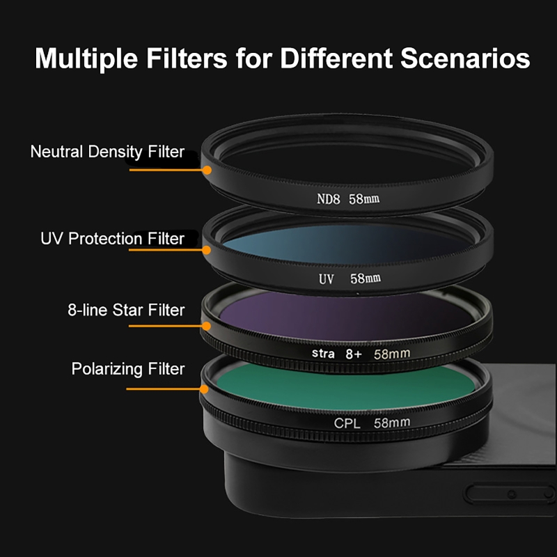 4 in 1 렌즈 58mm 모바일 폰 필터 키트 CPL - Photography With Mobile 리뷰 및 가격