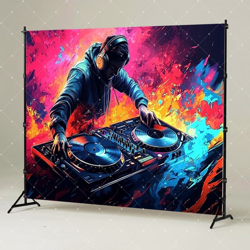 힙합 음악 DJ 파티 장식 해골 블랙 라이트 네온 배경 - Photography Kit Pro 리뷰 및 가격