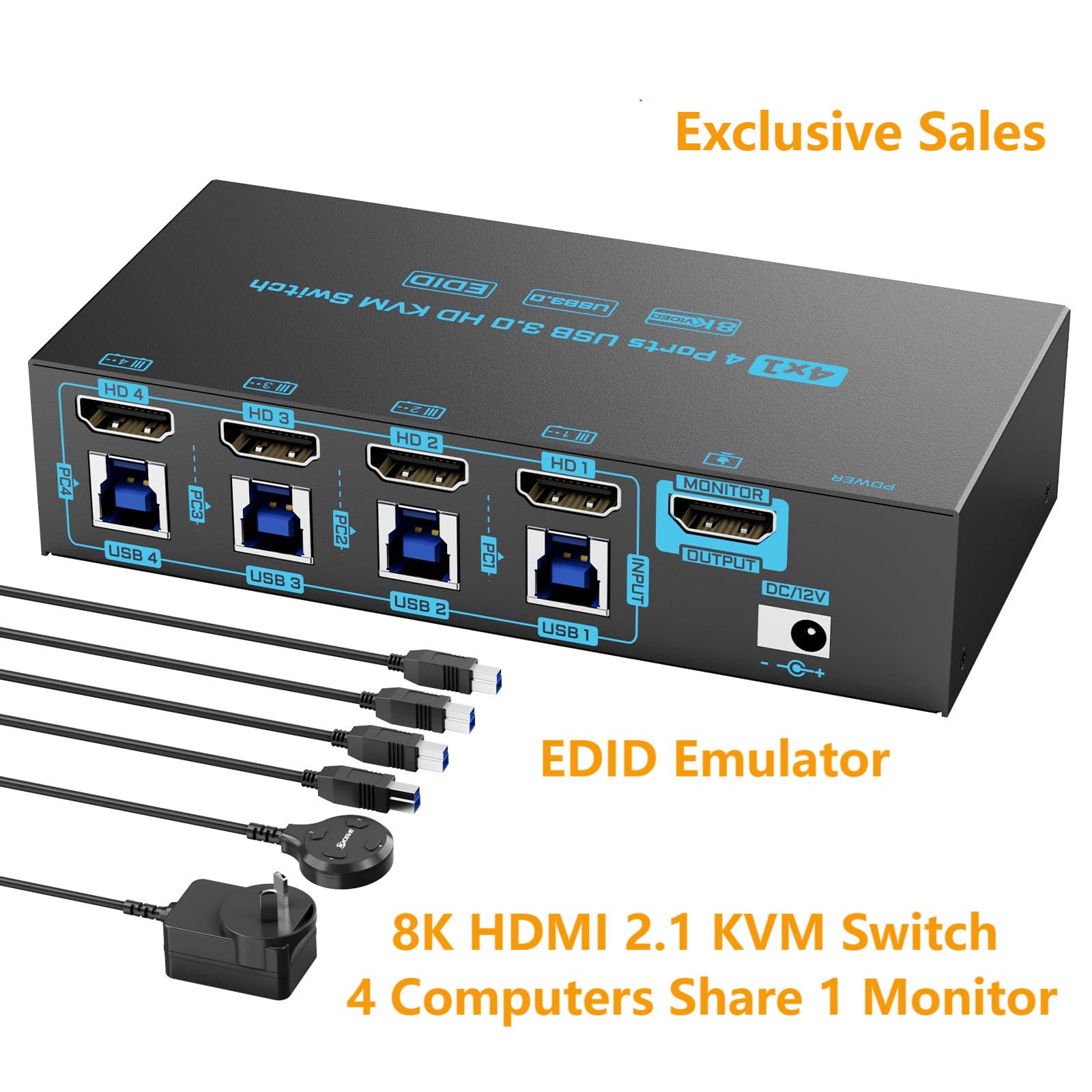 8K/4K HDMI KVM 스위치 4포트 USB3.0  - Photography With Mobile 리뷰 및 가격
